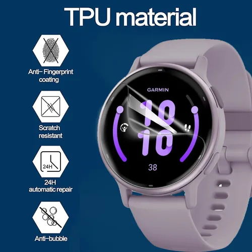 Miniatura 2 de Lamshaw Protector de pantalla compatible con Garmin vivoactive 5, [6 unidades] Película transparente de TPU de cobertura completa compatible