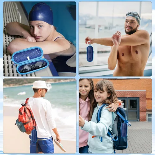 Miniatura 5 de Estuche para Gafas de Natación para Gafas de Natación, Fundas Protectoras para Gafas con Clip, Gafas de Sol, Gafas, Deportes Azul oscuro