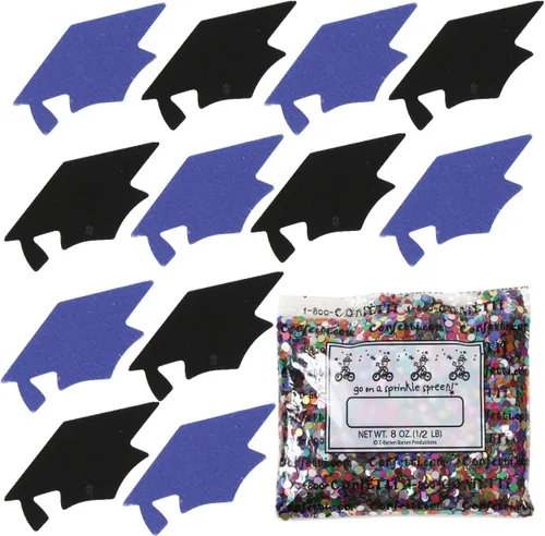 Miniatura 55 de Confetti Grad Cap Negro, Azul Marino Combo - 2 bolsas de media onza (1 oz)