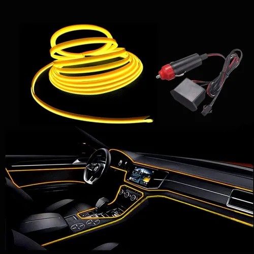 Miniatura 15 de MaxLax Tira de Iluminación LED de Neón Azul para Interior de Auto - 9.84 Pies de Cable EL de 12V Flexible con Protección de Fusible Integrada