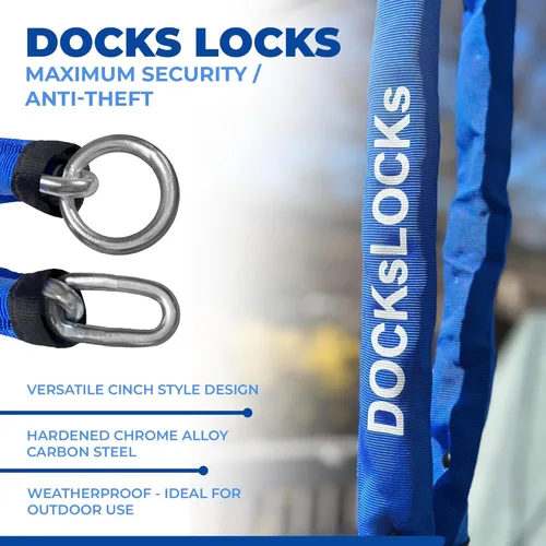 Miniatura 3 de DocksLocks Cadena de seguridad resistente de 0.315 pulgadas (3 pies, 6 pies o 10 pies) - Acero al carbono de aleación de cromo endurecido resistente