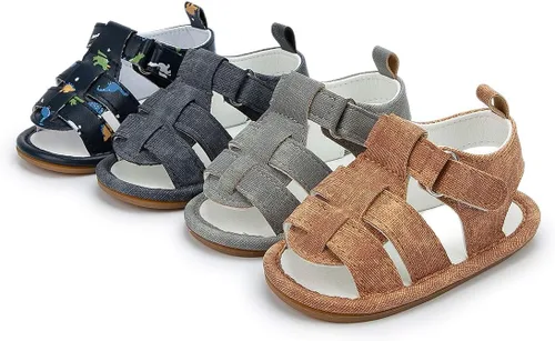 Miniatura 2 de KIDSUN Sandalias para bebés y niñas, zapatos de playa de verano para bebés, suela de goma antideslizante, zapatos de cuna para primeros pasos