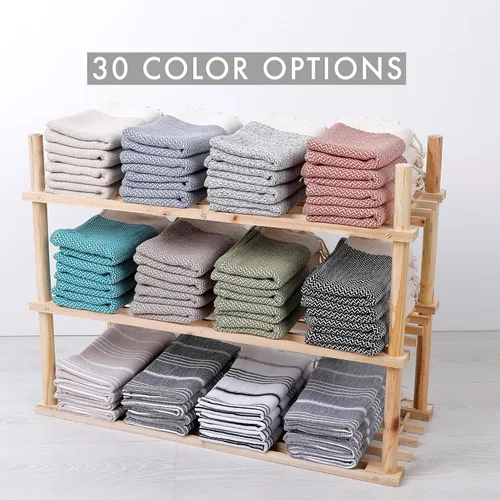 Miniatura 8 de Evelynen - Juego de 2 toallas de mano turcas para baño y cocina, toallas de mano bohemias con bucles para colgar, para cara, té, plato, cocina