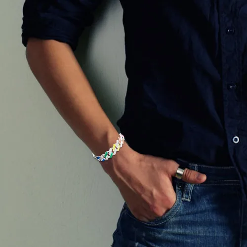 Miniatura 2 de YBMYCM - Collar cubano de mariposa, collares de cristal, cadena de eslabones cubanos, mariposa brillante para mujeres y hombres, joyería de rapero