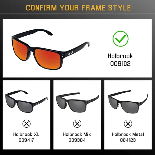 Miniatura 2 de Lentes de repuesto para gafas de sol Oakley Holbrook OO9102 polarizadas 100% de ajuste perfecto Fácil de instalar