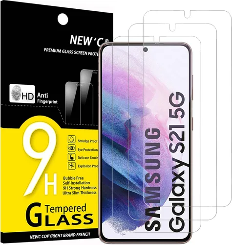 Miniatura 20 de NEW'C Paquete de 3 protectores de pantalla de vidrio templado diseñados para Samsung Galaxy S22+ / S22 Plus, compatible con fundas, antiarañazos