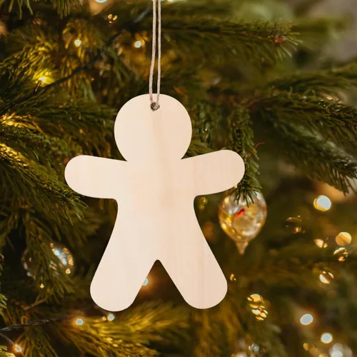 Miniatura 3 de 10 piezas de madera de hombre de jengibre recortes de madera sin terminar manualidades de madera adorno de pintura de Navidad DIY recortes de madera