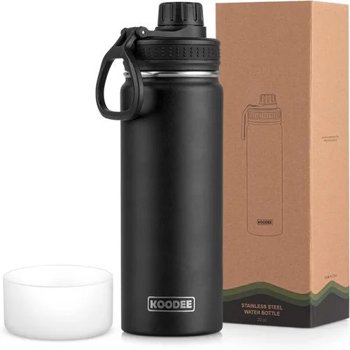 Miniatura 96 de koodee Insulated Water Bottle, 32 oz Stainless Steel Double Wall Vacuum Wide Mouth Sport Bottle with Leakproof Spout Lid (Navy)