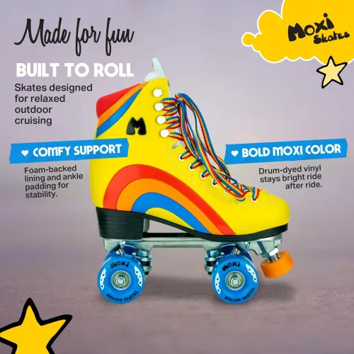 Miniatura 3 de Moxi Rainbow Rider - Patines de ruedas para mujer, hermosos, duraderos, de apoyo con forro acolchado, una placa resistente y ruedas suaves