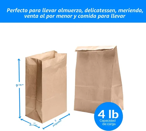 Miniatura 4 de Reli. Bolsas de papel marrón 500 unidades Bolsas de almuerzo de papel ideales para almuerzos pequeños y manualidades Perfecto para sándwiches