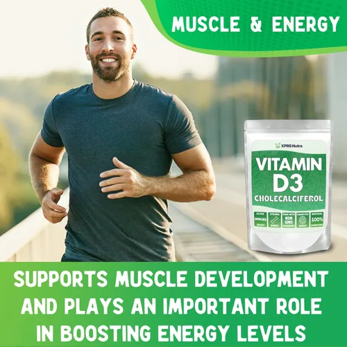 Miniatura 4 de XPRS Nutra Vitamina D3 en polvo (colecalciferol) - VIT D sin sabor para huesos e inmunidad - Vitamina para la función muscular - Suplementos