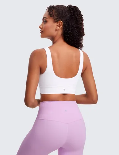 Miniatura 132 de CRZ YOGA Butterluxe - Brasier deportivo con espalda en U para mujer, cuello redondo, acolchado, de bajo impacto, para yoga, entrenamiento