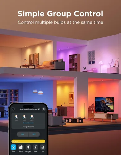 Miniatura 6 de Bombillas Inteligentes Govee BR30, Funciona con Matter, Alexa y Google Assistant, Bombilla LED, Bombillas de Luz de Inundación WiFi RGBWW que