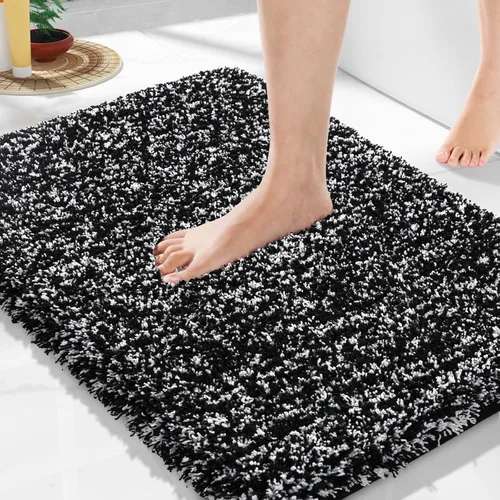 Miniatura 61 de Yimobra Alfombra de baño de felpa esponjosa, súper lanuda suave, cómoda, antideslizante, absorbente de agua, alfombra de baño de microfibra que se