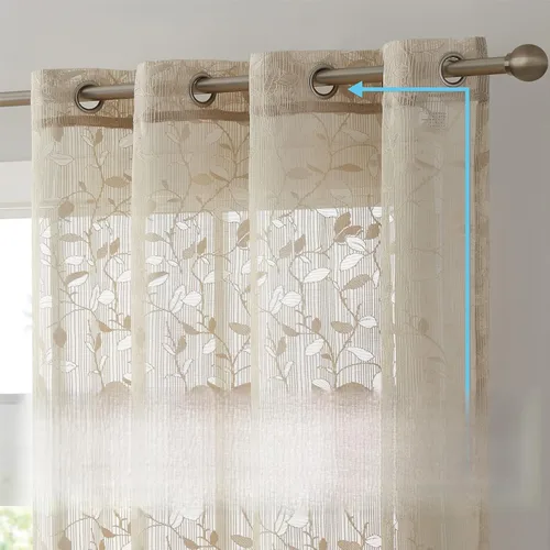 Miniatura 16 de HLC.ME Joyce - Cortina de encaje transparente para cocina, cafetería, para ventanas pequeñas, cocina y baño, 30 pulgadas de ancho x 36 pulgadas