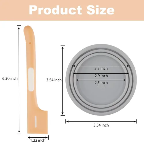 Miniatura 2 de KALAMANDA 6 tapas para latas de comida para mascotas con cuchara mezcladora para perros y gatos, tapas universales de silicona para alimentos