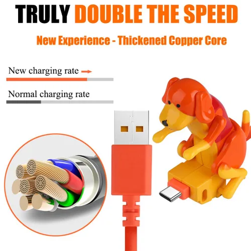 Miniatura 4 de Funny Dog - Cable de carga USB de 4 pies para Android (cable Android, naranja)