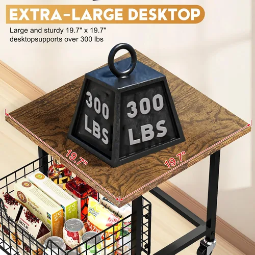 Miniatura 2 de Soporte para Mini Refrigerador con Almacenamiento, Soporte para Refrigerador Pequeño con Ruedas, Gabinete para Mini Refrigerador - Carga Máxima 300
