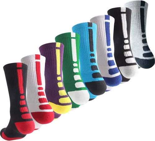 Calcetines de baloncesto para niños, fútbol, ski, deportes al aire libre, gruesos, altos, paquete de 6