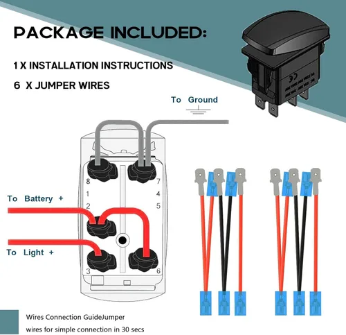 Miniatura 6 de Xislet Barra de Luces LED e Interruptores Basculantes de Luz Trasera de 5 Pines Láser de Encendido/Apagado con Set de Cables Puente Compatible
