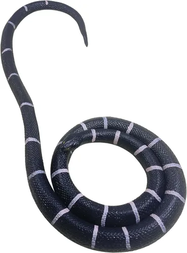 Serpiente de goma de 53 pulgadas, juguete realista de serpientes falsas para bromas del día de los inocentes, Halloween (a rayas)