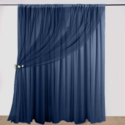 Miniatura 15 de Efavormart - Telón de fondo de gasa de poliéster de doble capa marfil de 20ftx10ft con bolsillos para barra Efavormart