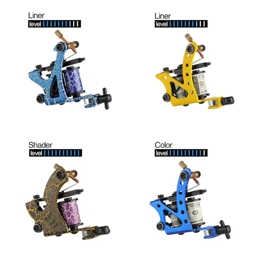 Miniatura 2 de Solong Kit Completo de Tatuaje 4 Pistolas de Máquina Pro 54 Tintas Fuente de Alimentación Pedal de Pie Agujas Agarres Puntas Estuche de Transporte