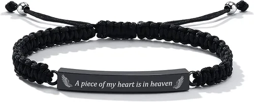 Miniatura 10 de Pulsera de urna personalizada para cenizas, recuerdos de joyería de cremación para mujeres y hombres, pulsera ajustable de cuerda tejida hecha a
