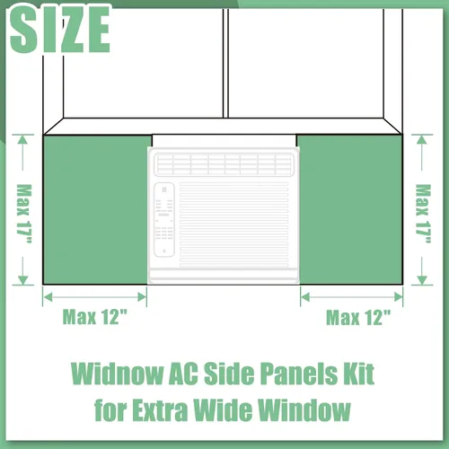 Miniatura 3 de Paneles laterales de espuma aislados para aire acondicionado de ventana, unidad de aire acondicionado de ventana, 17 pulgadas de alto x 12 pulgadas