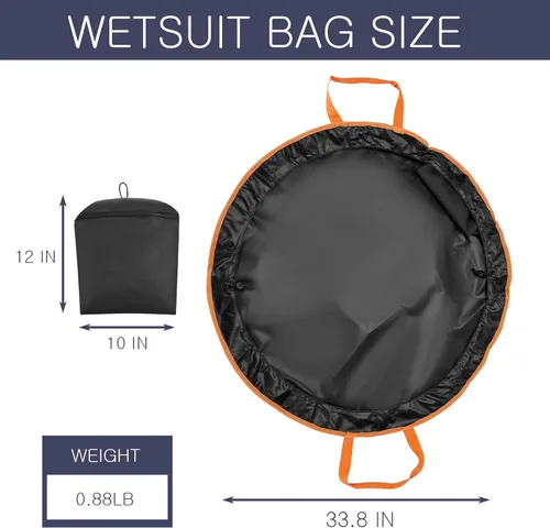 Miniatura 3 de 2 in 1 Wetsuit Mat, Waterproof Beach Storage Bag, Surf Mat, for Men & Women Naranja