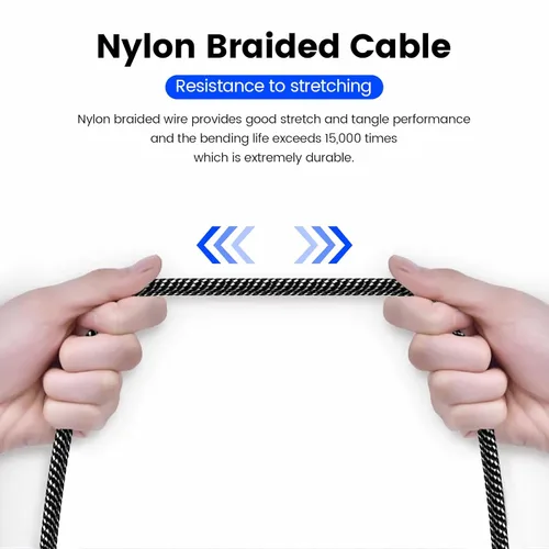 Miniatura 6 de MOSWAG Cable auxiliar de audio de 16.4 pies/16.4 ft de 0.138 in a cable auxiliar macho a macho, cable auxiliar de nailon trenzado para teléfonos