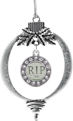Miniatura 209 de Inspired Silver - Twin One - Adorno festivo de Navidad de plata - Adorno festivo de árbol de Navidad con dije de círculo y circonita cúbica