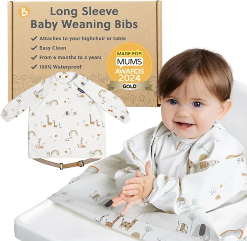 Miniatura 15 de BIBaDO - Baberos de manga larga para bebés - Bebés y niños pequeños de 6 a 36 meses - Babero de destete dirigido por el bebé - Fácil de limpiar