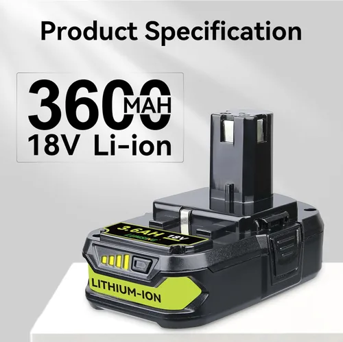 Miniatura 2 de P102 - Paquete de 2 baterías de repuesto de iones de litio de 18 V de 3.6 Ah para batería Ryobi de 18 V P102 P103 P104 P105 P107 P108 P190