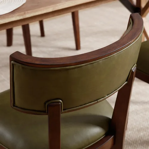 Miniatura 4 de LZAREAL Juego de 2 sillas de comedor modernas de mediados de siglo, sillas de comedor de granja con respaldo curvo, sillas de comedor con patas