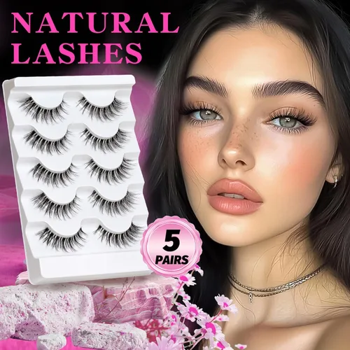 Miniatura 19 de Veleasha Pestañas postizas de manga puntiagudas, 100% hechas a mano, aspecto natural, pestañas postizas ligeras con banda transparente suave