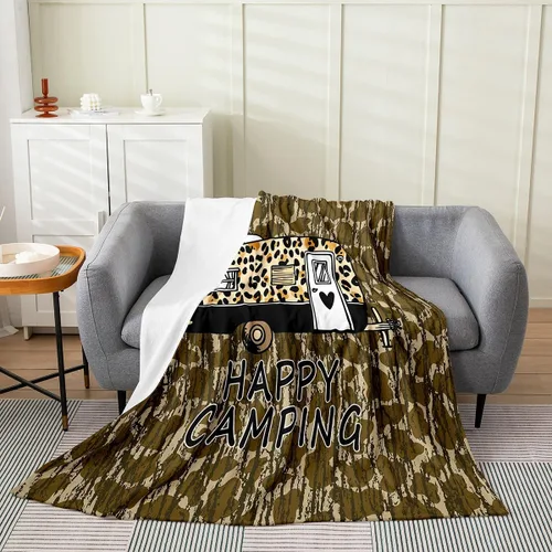 Miniatura 47 de Erosebridal American Flag Blanket 40x50 Army Green Camo Flannel Blanket for Bed Sofa Crib Bear Claw Hunting Theme Bedroom Decor Camoflage Camping