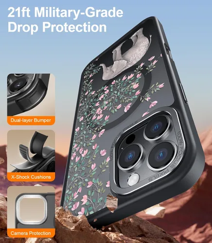 Miniatura 544 de Goodon para iPhone 15 Pro Max con protector de pantalla de privacidad, compatible con Magsafe, funda translúcida mate a prueba de golpes - Linda