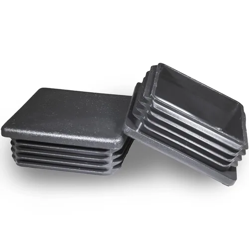 Miniatura 10 de Prescott Plastics Tapones de agujero de plástico acanalado de perímetro exterior de 1/2 pulgada (0.500 in), tapas cuadradas de tubo de metal negro