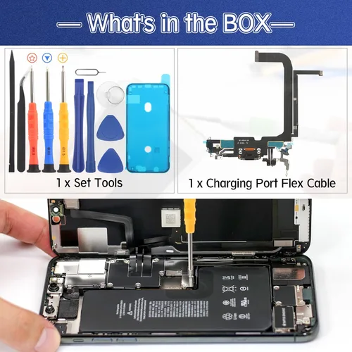 Miniatura 6 de Conector de muelle para iPhone 13 Pro Max Puerto de carga Flex Cable Reemplazo para iPhone 13 Pro Max Cargador USB Dock Board Conector