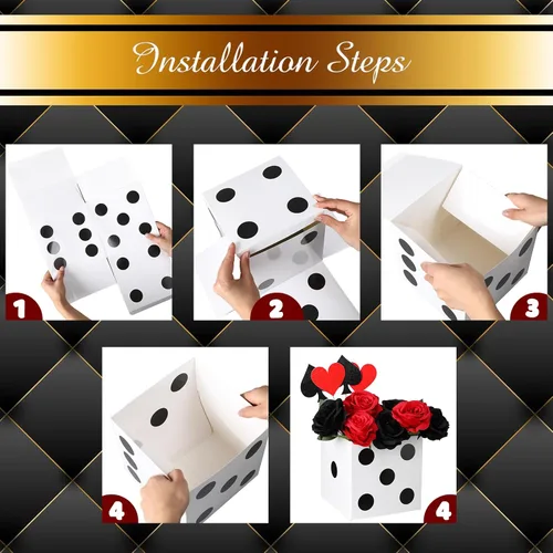 Miniatura 3 de Sinmoe 6 cajas de regalo de dados blancos a granel de 7 x 7 x 7 pulgadas, caja de cartón de casino 3D, centros de mesa de dados para decoración
