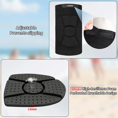 Miniatura 4 de Rodilleras de voleibol para jóvenes jóvenes, protector de rodilla con almohadilla gruesa, rodillera antideslizante para voleibol, lucha libre