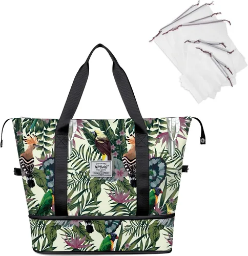 NPBAG Bolsa de viaje para mujer, bolsa de mano grande expandible para fin de semana, bolsa de entrenamiento de gimnasio, bolsa de noche, bolsa de