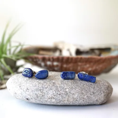 Miniatura 29 de Pendientes de tuerca de cristal de piedra natal aleternativa para mujer y hombre