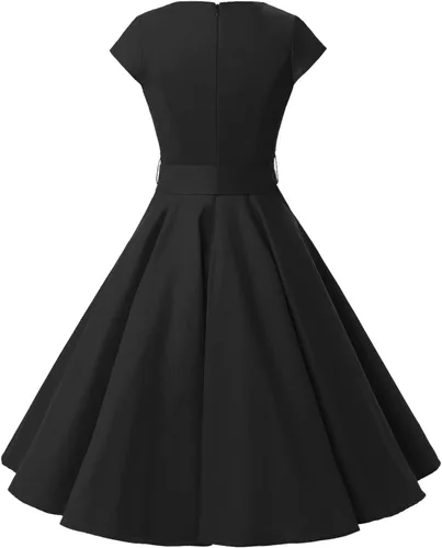 Miniatura 64 de Dressystar - Vestidos clásicos de fiesta con mangas casquillo, estilo Rockabilly y retro de la década de 1950