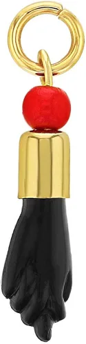 Colgante de talismán con diseño de mano y ojo maligno, chapado en oro, color rojo y negro, para hombres y mujeres, elegante regalo de joyería con
