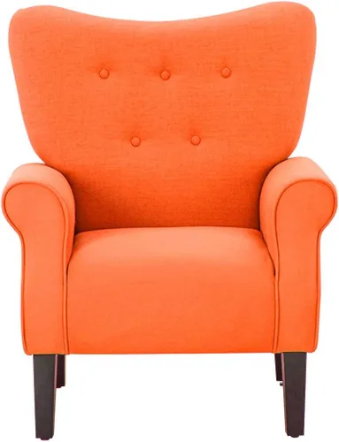 Miniatura 9 de YOLENY - Silla decorativa moderna, con respaldo alto, sillón tapizado con botones de tela, sofá individual con patas de madera para sala de estar