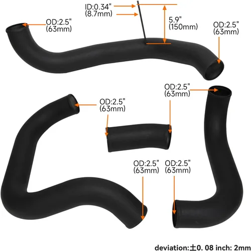 Miniatura 4 de Kit de intercooler para Nissan Skyline GT-R R32 HCR32 HNR32 RB20DET; R33 ECR33 GTS RB25DET; R34 ER34 GTT RB25DET, 1989-2001 Bolt On