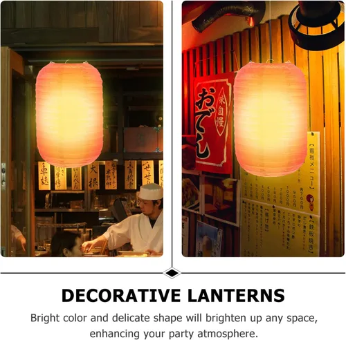 Miniatura 4 de Uonlytech Faroles de papel plegables japoneses de 7.48 x 7.48 x 11.41 pulgadas, paquete de 2 faroles decorativos para el hogar, restaurante, fiesta