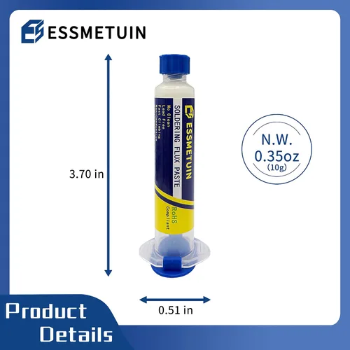 Miniatura 2 de Essmetuin Pasta de fundente de soldadura sin limpieza, fundente de soldadura para soldadura fuerte de tubos de cobre, soldadura de estaño, flujo